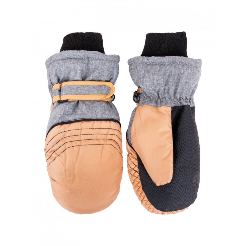 Žieminės neperšlampančios pirštinės "YOCLUB" grey/orange