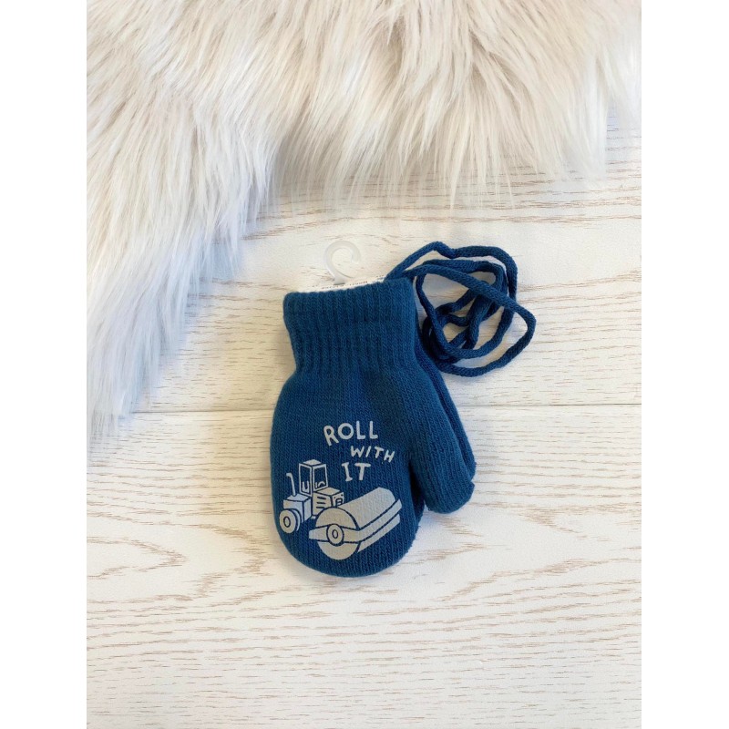Žieminės dvigubos pirštinės "Roll with it" dark blue,