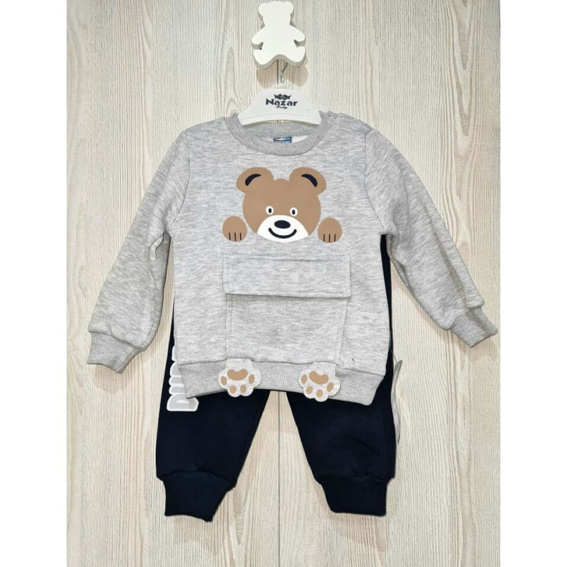 2d. pašiltintas komplektukas "Dude Bear" /Grey