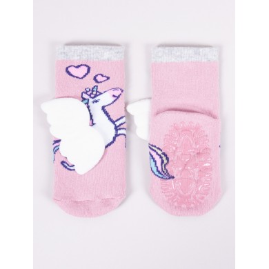 Šiltos kojinės su guminiu padu "Unicorn" pink