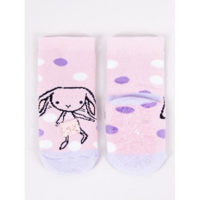 Šiltos kojinės su guminiu padu "Rabbit" pink