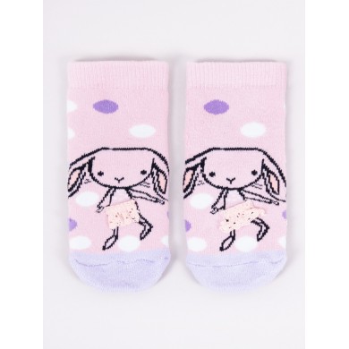 Šiltos kojinės su guminiu padu "Rabbit" pink