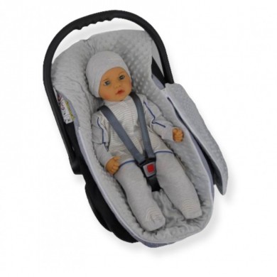Vokelis į autokėdutę BEST FOR BABIES STARS grey