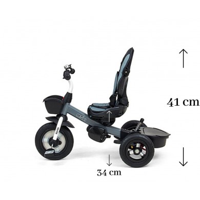 Triratukas MOVI 5 in 1/ Black su pripučiamais ratais.