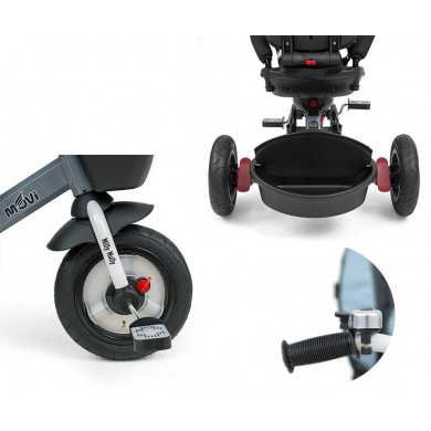 Triratukas MOVI 5 in 1/ Black su pripučiamais ratais.