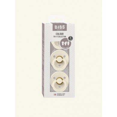 3 vnt. TRY-IT čiulptukų rinkinys BIBS (0-6 mėn) Ivory