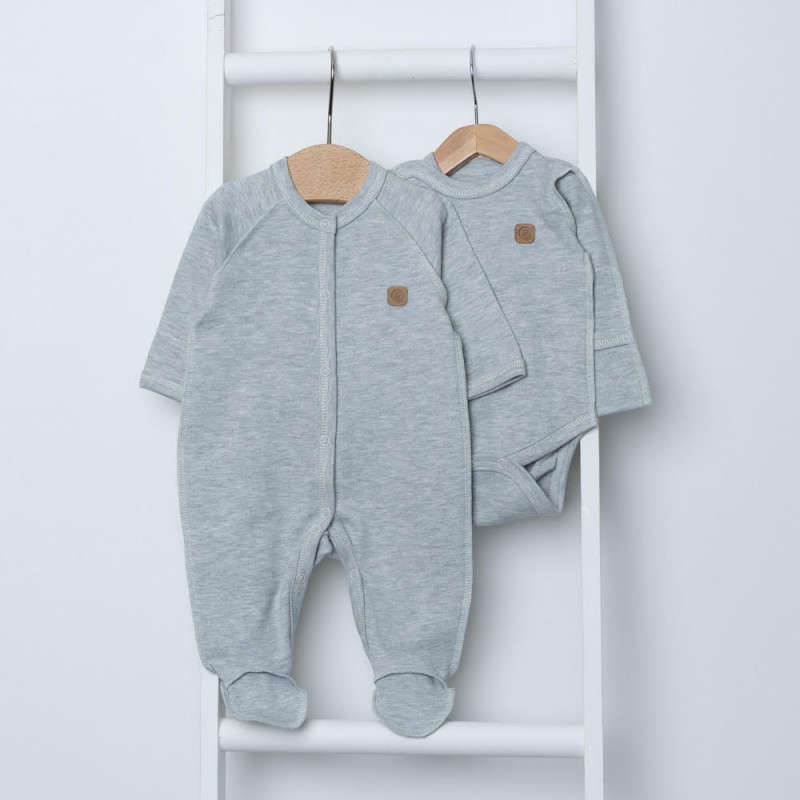 Naujagimio kraitelė išvirkščiomis siūlėmis GREY
