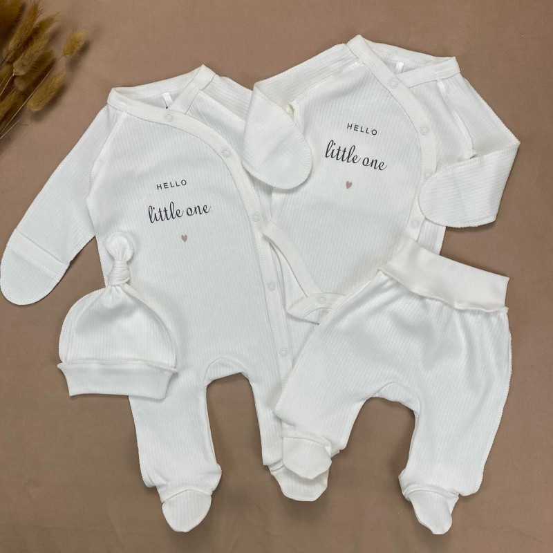 Naujagimio kraitelė išvirkščiomis siūlėmis LITTLE ONE  4 dalių