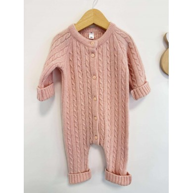 Merino vilnos šiltas šliaužtinukas/kombinezonas NORD/pink