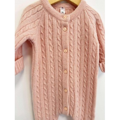 Merino vilnos šiltas šliaužtinukas/kombinezonas NORD/pink