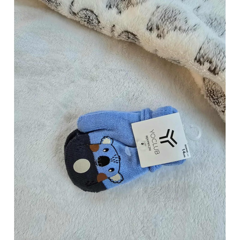 Žieminės dvigubos pirštinės KOALA mėlynos