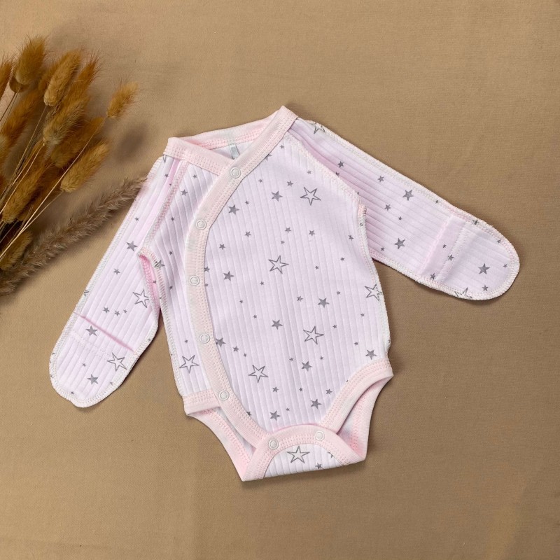 Bodžiukas išvirkščiomis siūlėmis PRETTY PINK STARS