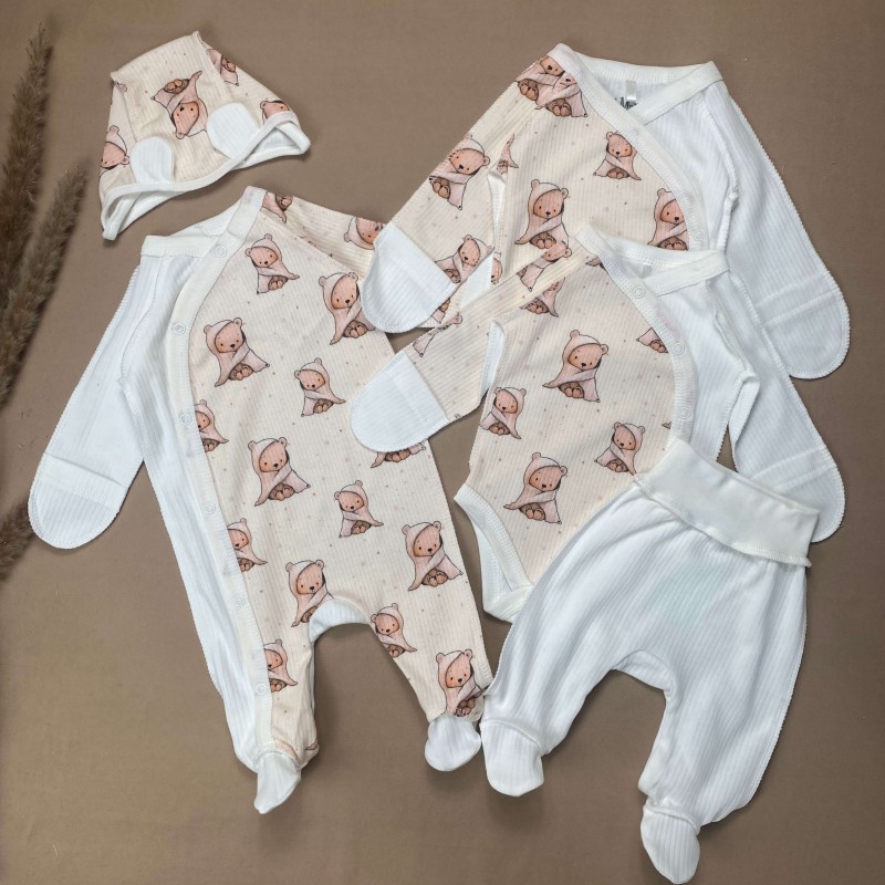 Kraitelis GOOD NIGHT BABY išvirkščiomis siūlėmis 5 dalių