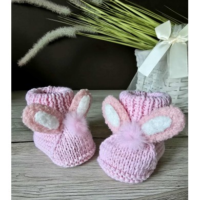 Merino vilnos rankų darbo tapukai PINK RABBIT