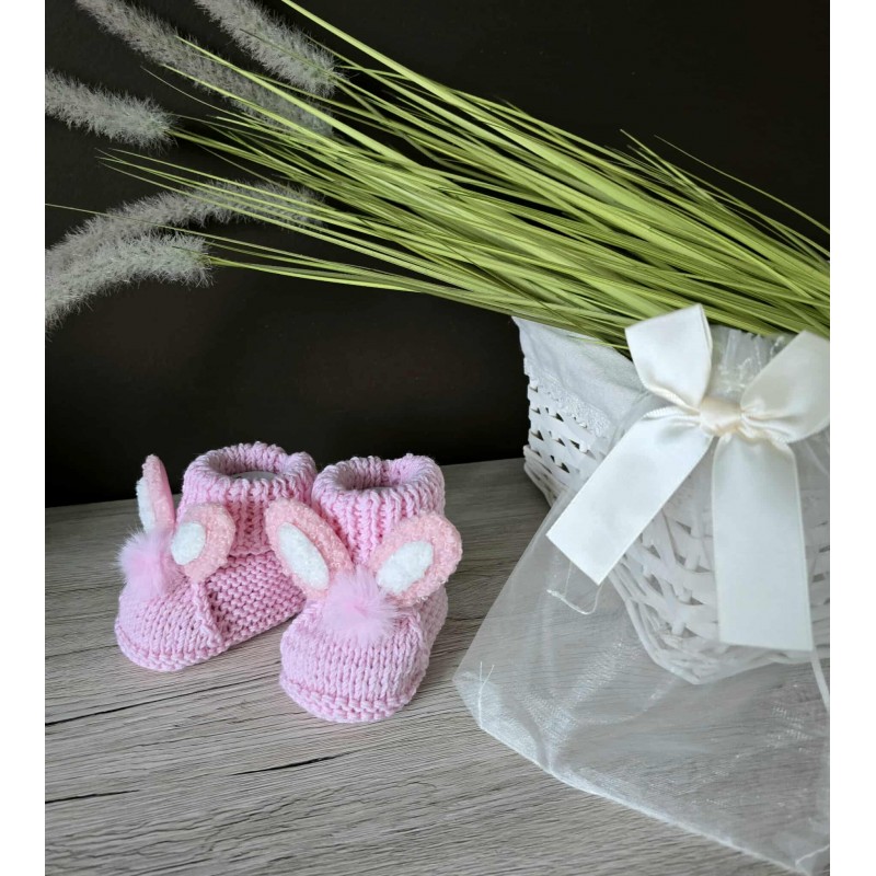 Merino vilnos rankų darbo tapukai PINK RABBIT