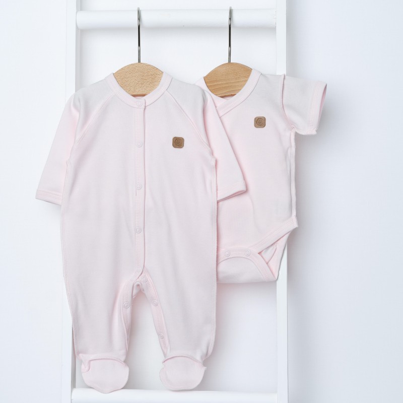 Naujagimio kraitelė išvirkščiomis siūlėmis LIGHT PINK