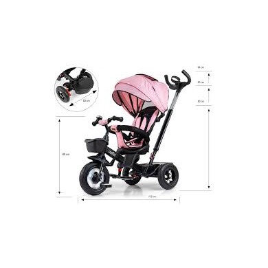 Triratukas MOVI 5 in 1/ light pink su pripučiamais ratais