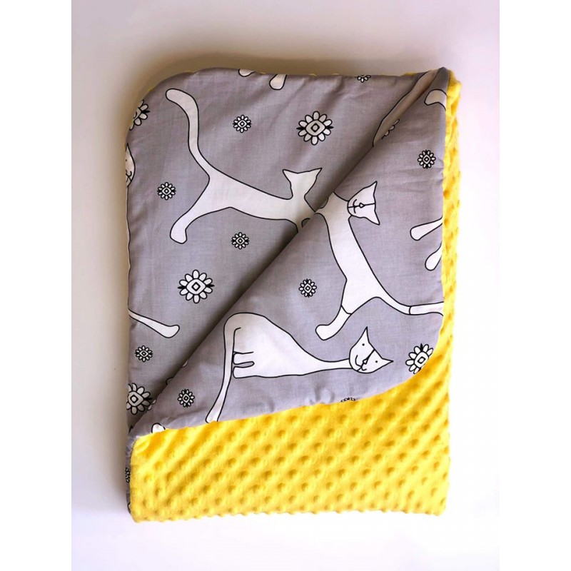 Pledas  "CATS&MINKY Yellow" 100x75cm.