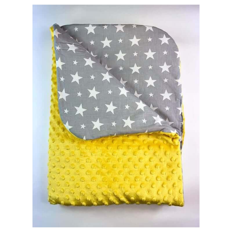 Pledas  "STARS&MINKY Yellow/Grey" 100x75cm.